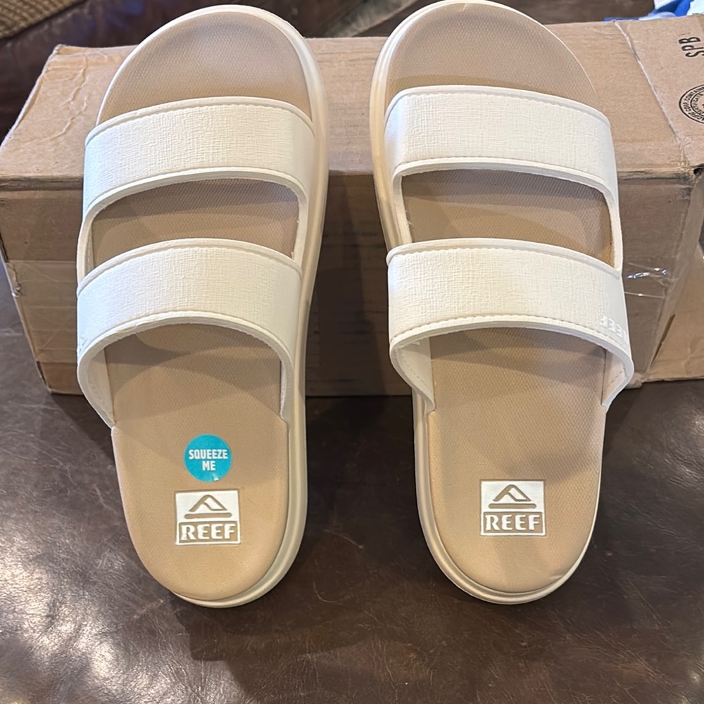 Reef Cream Double Strap Sandals